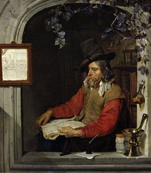 Gabriel Metsu The Apothecary or The Chemist. Sweden oil painting art